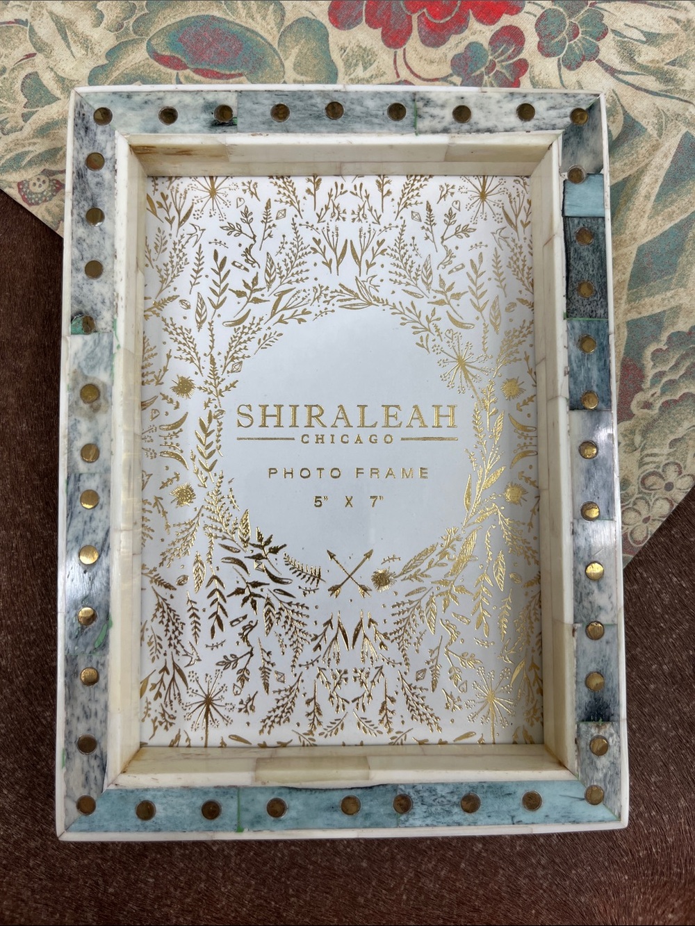 Shiraleah Grenada Stud Bone Inlay Picture Frame 5x7